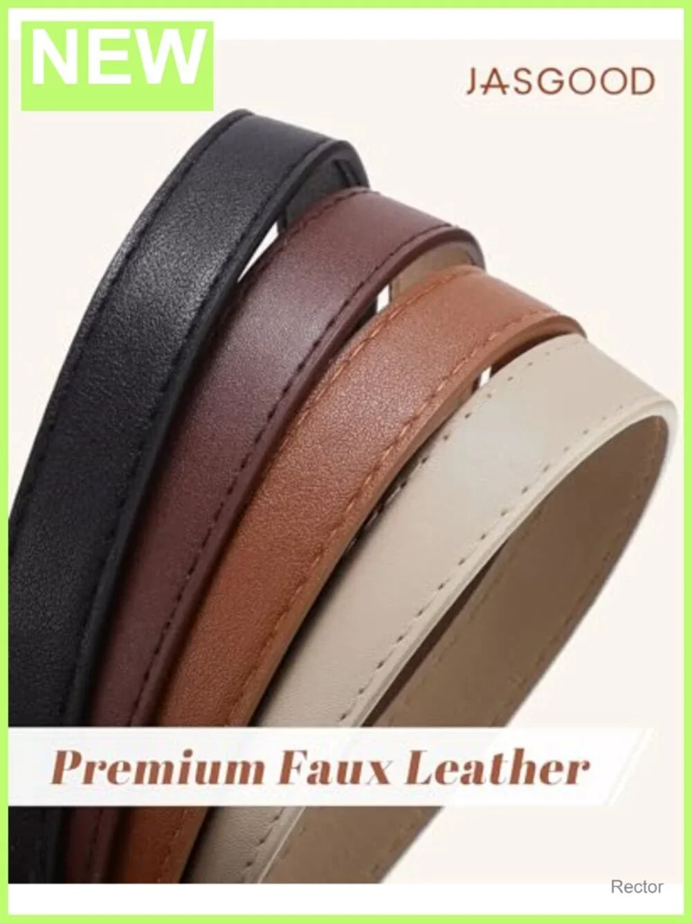 Women's Skinny PU Leather Belt with Oval Buckle 0.7